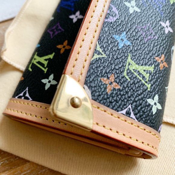 Louis Vuitton Porte Monnaie Black Multicolour Coin Purse Wallet - Picture 5 of 8